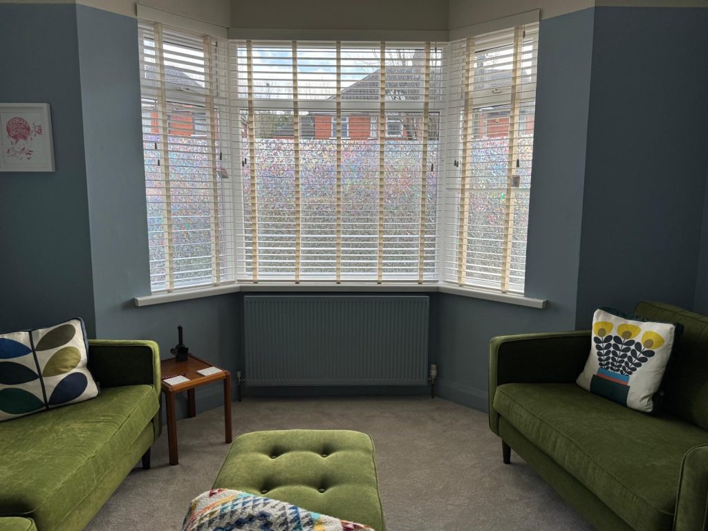 venetian blinds in north Belfast living room
